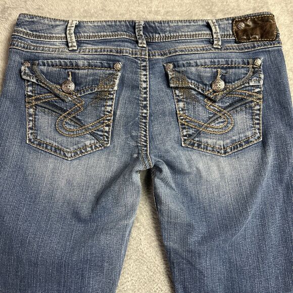Silver Pioner Womens Jeans 34/31 Medium Wash Y2K Bootcut Low Rise - Picture 14 of 16